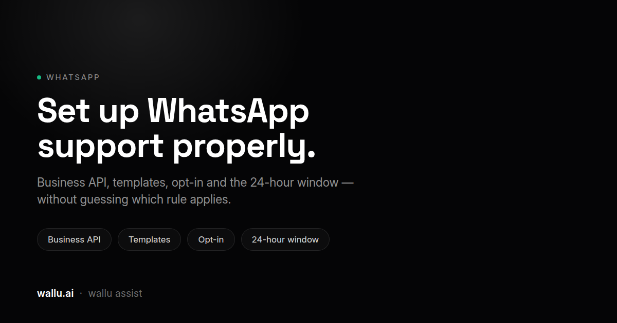 WhatsApp Business setup flow
